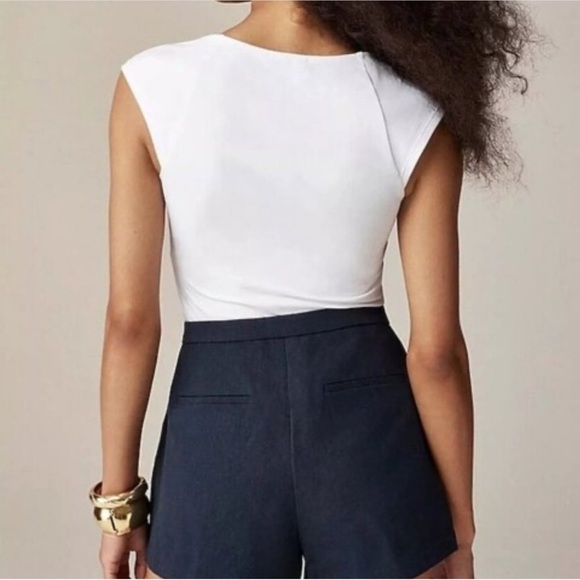 NEW J. CREW Squareneck cap-sleeve top in stretch cotton blend red Size Medium - Picture 7 of 7